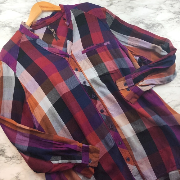 Melissa McCarthy Tops - Melissa McCarthy Plaid Flannel Tunic